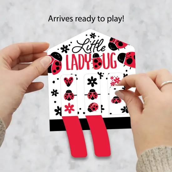 Big Dot of Happiness Happy Little Ladybug - Baby Shower or Birthday Party Game Pickle Cards - Pull Tabs 3-in-a-Row - Set of 12 {3}