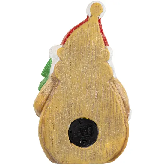 Northlight LED Lighted Gingerbread Santa Claus Glittered Christmas Figure - 15.5" Brown {7}