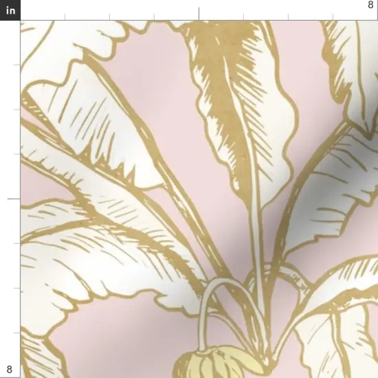 Various Fabrics by the Yard or Fat Quarter Banana Leaf Pastel Pink Yellow Feminine Cheerful Playful Delicate Romantic Custom Printed Fabric by Spoonflower {4}