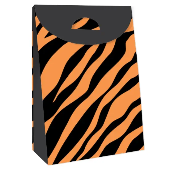 Big Dot of Happiness Tiger Print - Jungle Gift Favor Bags - Party Goodie Boxes - Set of 12 {4}