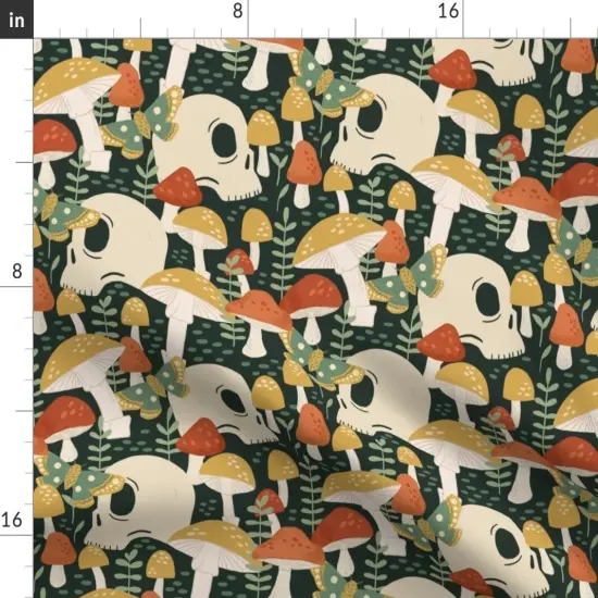 Various Fabrics by the Yard or Fat Quarter Red Yellow Butterfly Woodland Gothic Skulls Moth Small Scale Custom Printed Fabric by Spoonflower {2}