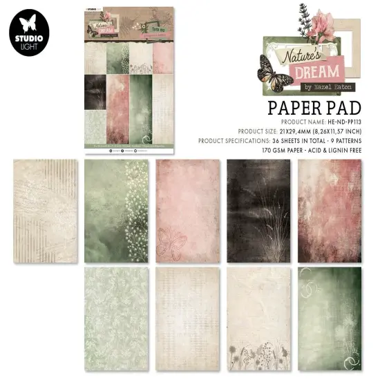 Studio Light HEN Natures Dream Paper Pad 36/Pkg-Nr. 113, Background Papers {3}