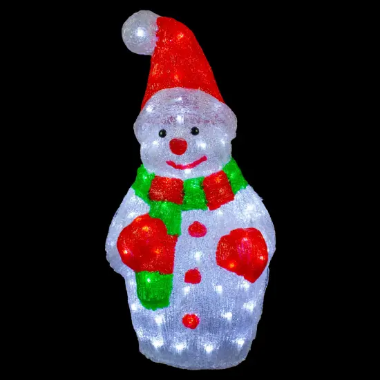Northlight Lighted Commercial Grade Acrylic Christmas Snowman Display Decoration - 25" White {7}