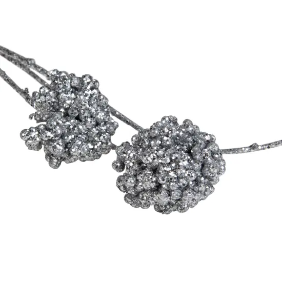 Northlight 32&rdquo; Silver Sequin Artificial Allium Christmas Spray {3}