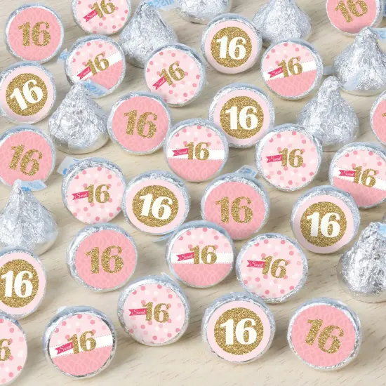 Big Dot of Happiness Sweet 16 - 16th Birthday Party Small Round Candy Stickers - Party Favor Labels - 324 Count {1}