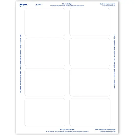 Avery Adhesive Name Badges, 2-1/3" x 3-3/8" (2 Pack of 25395) {3}