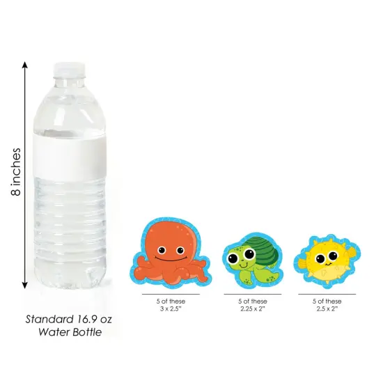Big Dot of Happiness Under the Sea Critters - DIY Shaped Baby Shower or Birthday Party Cut-Outs - 24 Count {6}
