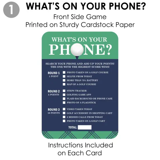 Big Dot of Happiness Par-Tee Time - Golf - 2-in-1 Birthday or Retirement Party Cards - Activity Duo Games - Set of 20 {7}