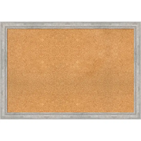 Angled Wood Framed Corkboard, Natural Cork Silver {1}