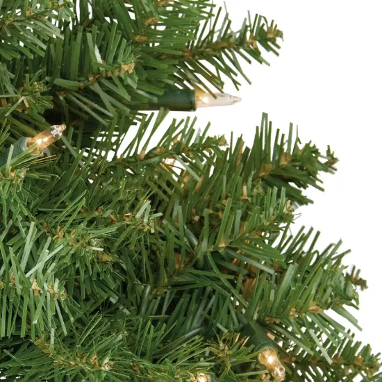 Northlight Pre-Lit Artificial Rockwood Pine Christmas Wreath - 24" - Clear Lights Green {3}