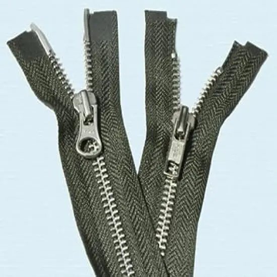36" Jacket Zipper YKK #5 "2-way" Aluminum ~ Separating~ YKK Color 567 Olive Green (3 Zippers/pack) {1}