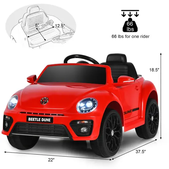 Kids Electric Ride On Car with Remote Control and Led Headlight Ideal Gift for Birthdays or Any Special Festival Red {2}