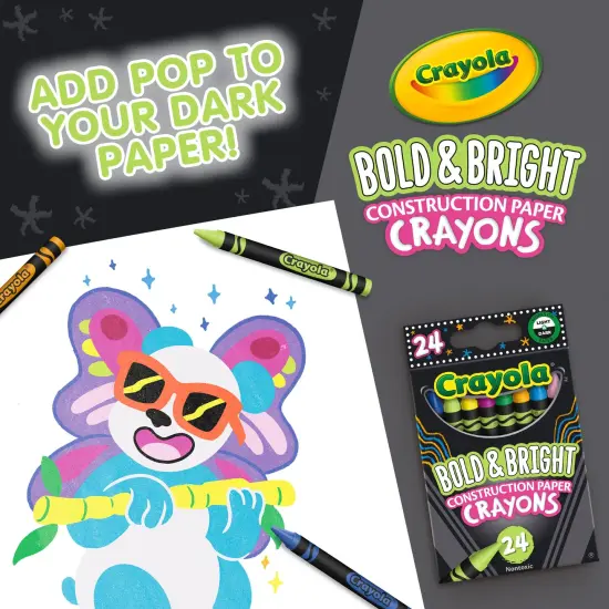 Crayola Construction Paper Crayons 24/Pkg-Bright {4}
