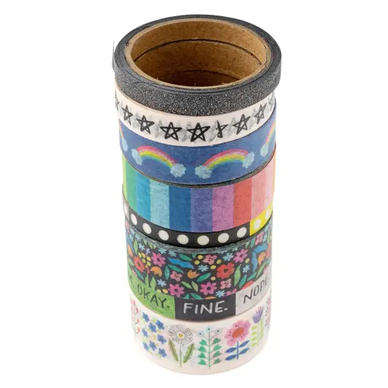American Crafts Whatevs Washi Tape 8/Pkg-Black Glitter {6}