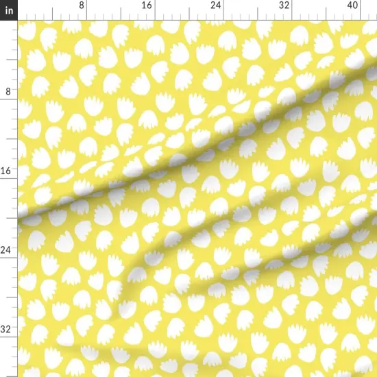 Various Fabrics by the Yard or Fat Quarter Mod Flowers Whimsical Floral 8" Repeat Graphic Contemporary Scandi Yellow Custom Printed Fabric by Spoonflower {1}