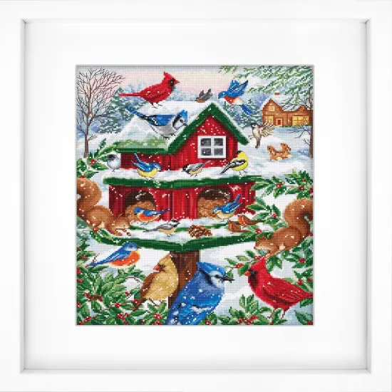 Blissful Bird Feeder B2417L Counted Cross-Stitch Kit {1}