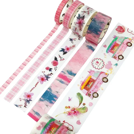 Wrapables Decorative Washi Tape Box Set (10 Rolls) Romantic Pink {4}