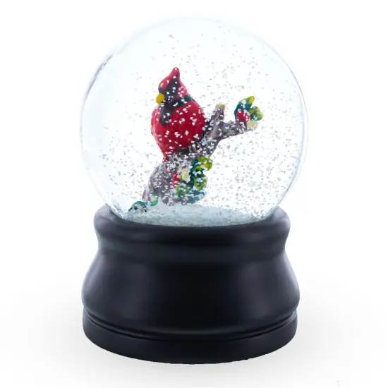 Red Cardinal on a Branch Musical Water Snow Globe {4}