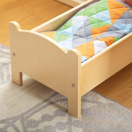 Kaplan Early Learning Company Wooden Doll Bed with Bedding {4}