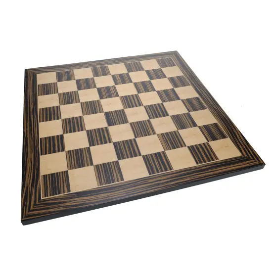 WE Games Deluxe Chess Board, Zebra & Natural Wood 19 in {4}