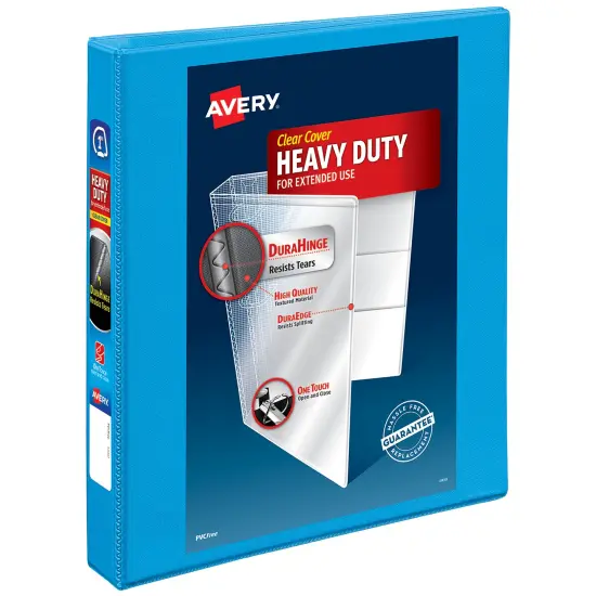 Avery Nonstick Heavy-Duty View 3 Ring Binder, 1" One Touch Slant Rings, 1 Light Blue Binder (05301) {1}