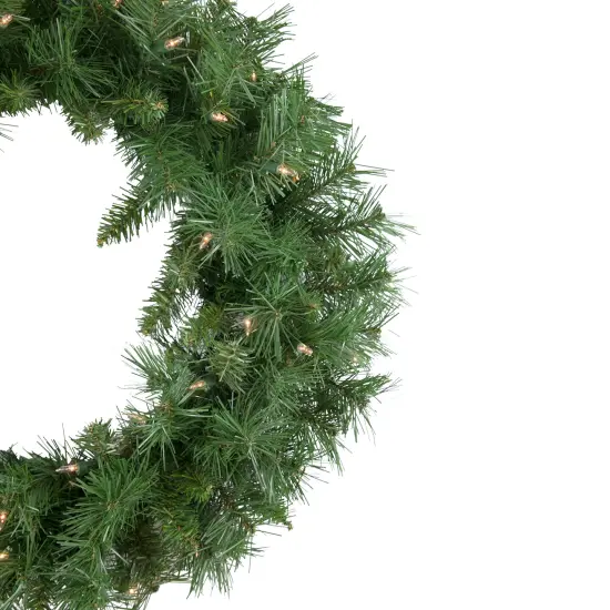 Northlight Pre-lit Chatham Pine Artificial Christmas Wreath, 24-Inch, Clear Lights Green {4}