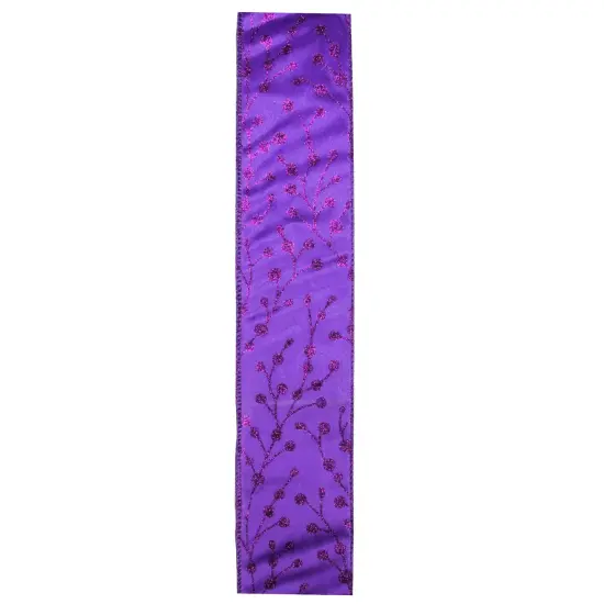 Northlight Pack of 12 Shimmering Purple Christmas Tree Wired Craft Ribbons - 2.5" x 120 Yards {3}