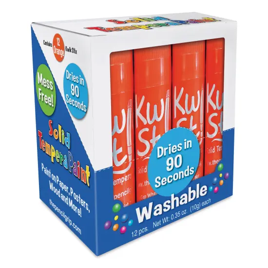 Kwik Stix Tempera Paint Sticks - Set of 12, Orange {1}