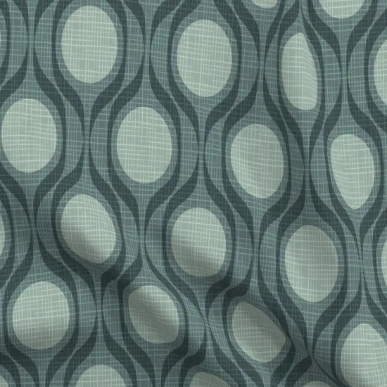 Various Fabrics by the Yard or Fat Quarter Vintage Retro Grey Geometric Ribbons Circle Large Scale Slate Mid Century Modern Mod Custom Printed Fabric by Spoonflower {5}