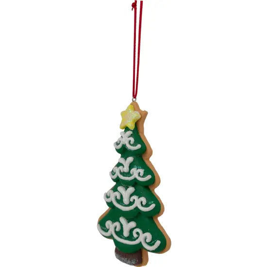 Northlight 4.75" Glittered Christmas Tree Cookie Ornament Green {4}