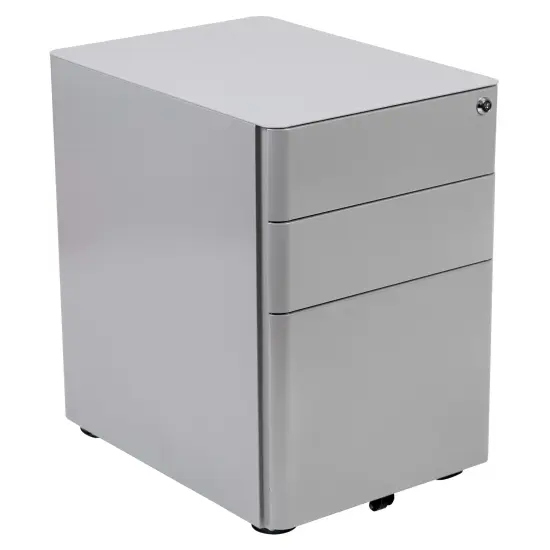 Emma and Oliver Modern 3-Drawer Mobile Locking Filing Cabinet Storage Organizer Gray {1}