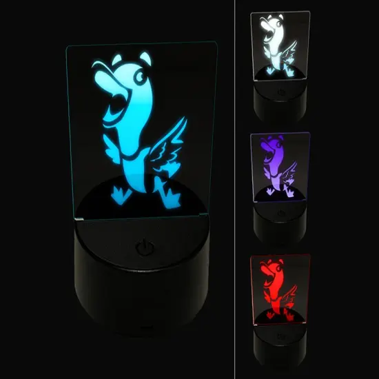 Excited and Happy Mallard Duck Cartoon 3D Illusion LED Night Light Sign Nightstand Desk Lamp {1}
