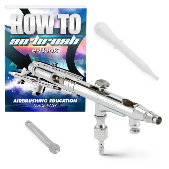PointZero Dual-Action .5cc Gravity-Feed Airbrush Set w/ MAC Valve - .2mm Nozzle {1}