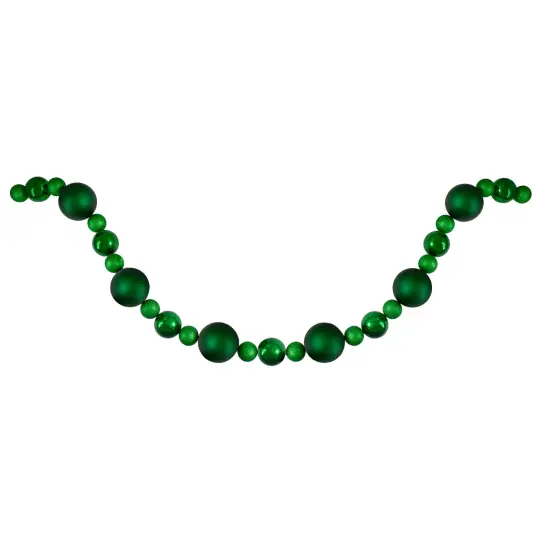 Northlight Shatterproof Ball Artificial Christmas Garland - 6' X 3.75" - Green - Unlit {1}