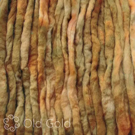 LEARN TO SPIN - Beginner's Spinning Kit with Hand Dyed BFL Roving, Drop Spindle & Printed Instructions w/ Video. Many Colors. Old Gold {2}