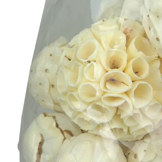 18 Piece Natural White and Brown Exotic Dried Organic Decor Balls {4}