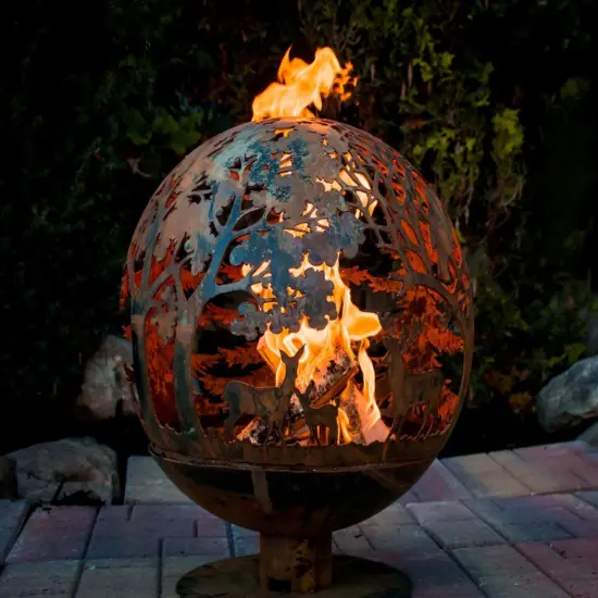 Esschert Design 28" Brown Rustic Finish Large Wildlife Outdoor Fire Sphere {3}