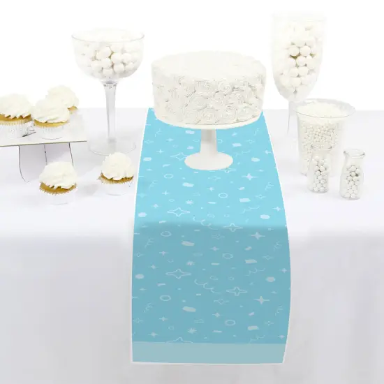 Big Dot of Happiness Blue Confetti Stars - Petite Simple Party Paper Table Runner - 12 x 60 inches {3}