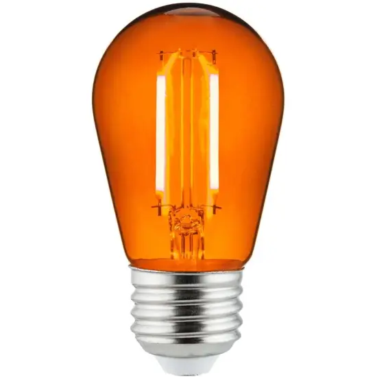 6Pk - 2 watts Orange LED Filament S14 Sign Clear Dimmable Light Bulb {3}