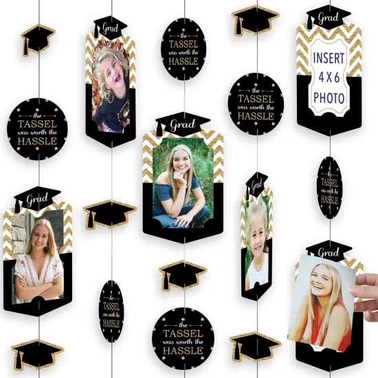 Big Dot of Happiness Gold Graduation Party Vertical Photo Garland 35 Pieces {1}