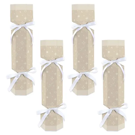 Big Dot of Happiness Tan Confetti Stars - No Snap Simple Party Table Favors - DIY Cracker Boxes - Set of 12 {1}