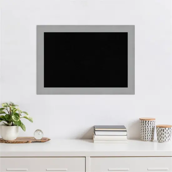 Brushed Framed Corkboard, Black Cork Brushed Nickel {5}