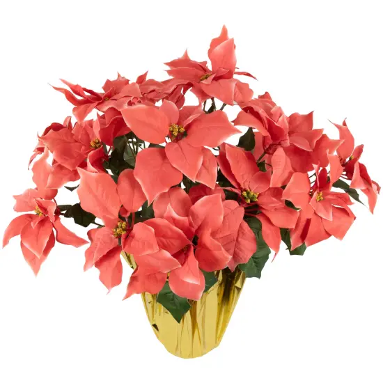 Northlight Artificial Christmas Poinsettia with Wrapped Base - 28" - Pink {5}