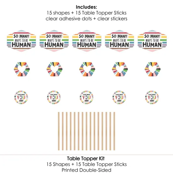 Big Dot of Happiness So Many Ways to Be Human - Pride Party Centerpiece Sticks - Table Toppers - Set of 15 {7}