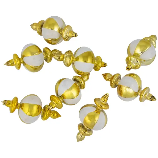 Northlight 8ct Gold Shiny Finish Shatterproof Finial Christmas Ornaments, 6" {6}