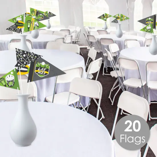 Big Dot of Happiness Lax to the Max Lacrosse Triangle Party Photo Props Pennant Flag Centerpieces Set of 20 {3}