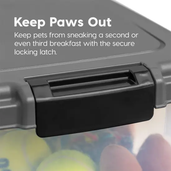 IRIS USA 30lbs+11lbs Airtight Pet Food Storage Container Combo with Scoop and Casters, up to 41lbs Dark Gray {4}