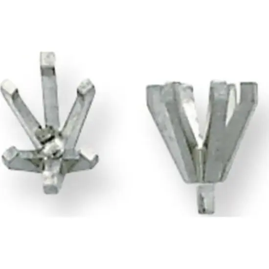 14K White Gold 6 Prong Oval Peg Setting 3.3mm {1}