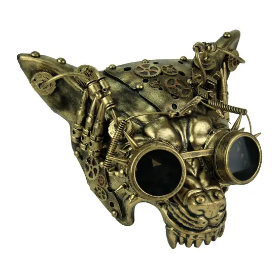 Mad Dog Metallic Gold Steampunk Wolf Face Mask {1}