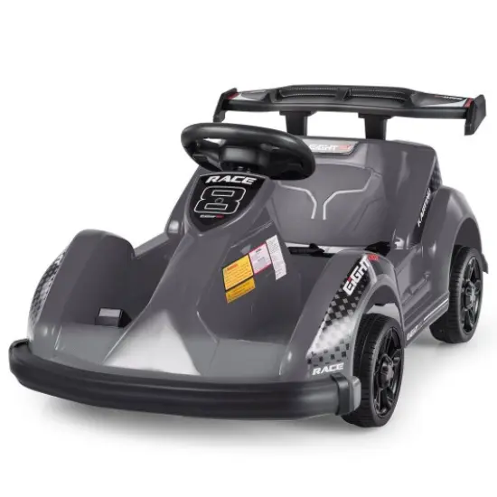Electric Ride-On Go-Cart with Remote Control and Safety Belt Black {1}